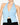 Model wearing powder blue halter neck open-back top with buckle detail, styled for a bold, chic look, studio background