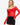 Model wearing brick off-the-shoulder stretch lace top, styled for a romantic, feminine look, studio background