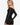 Model wearing black off-the-shoulder stretch lace top with long sleeves, styled for an elegant, feminine look, studio background