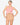 Model wearing light coral halter neck open-back top with buckle detail, styled for a bold, modern look, studio background