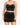 Model wearing black sweetheart bustier crop top with rhinestones, styled for a chic night-out look, studio background